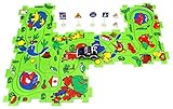 VT City Puzzle Dinosaurs 15 Piece Toy Vehicle Playset w/ Battery Operated Toy Car, Accessories, Interchangeable Tracks