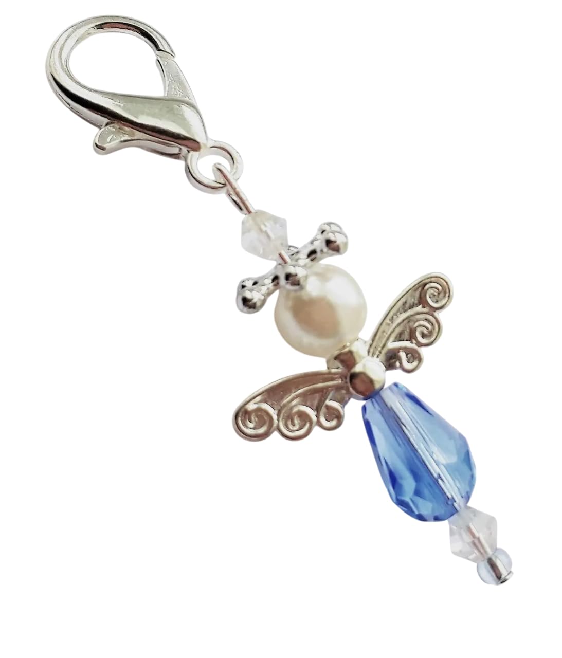 Chic Cottage Crafts Something Blue For The Bride Guardian Angel Bouquet Charm - Wedding Accessory Gift For Bouquet Or Garter