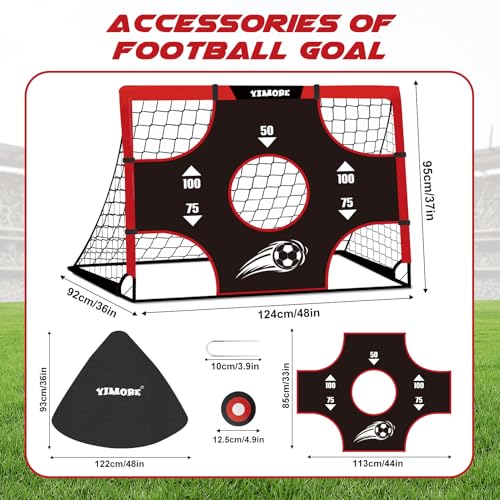 Yimore Children's Folding Football Goal, Mini Goal 120 × 90 × 90 cm for Garden with Carry Bag, Ideal for 3-5 Years