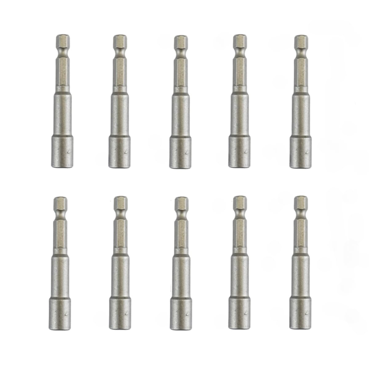 Photo 1 of 10 PCS 1/4" Hex Shank Magnetic Power Nut Driver Bit Sets, 1/4 inch Quick Change Socket Nut Driver Bit Magnetic