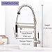 VCCUCINE Modern Commercial High Arch Brushed Nickel Stainless Steel Single Lever Pull Out Sprayer Kitchen Faucet, Two Spout Sprayer Kitchen Sink Faucet