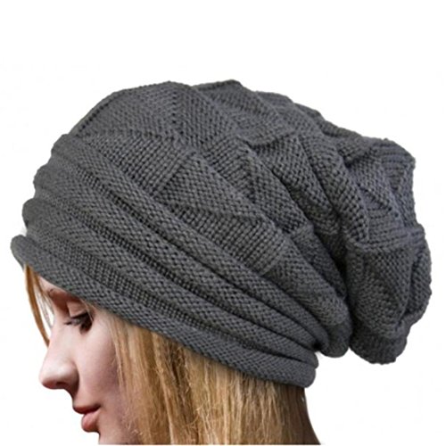 ♡♡Nation Women Winter Crochet Hat Wool Knit Beanie Warm Caps (Gray) ♡♡Nation Women Winter Crochet Hat Wool Knit Beanie Warm Caps (Gray)