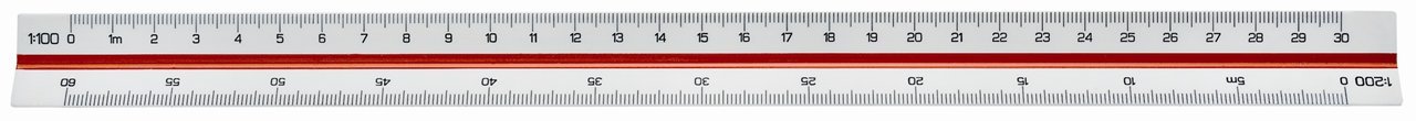 Linex 100:500 300mm Triangular Scale Rule - White