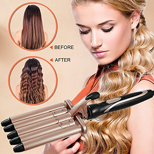 5 Barrel Curling Iron Wand Hair Crimper, Dual Voltage 0.6inch/16mm, Quick Styling Hair Waver 3