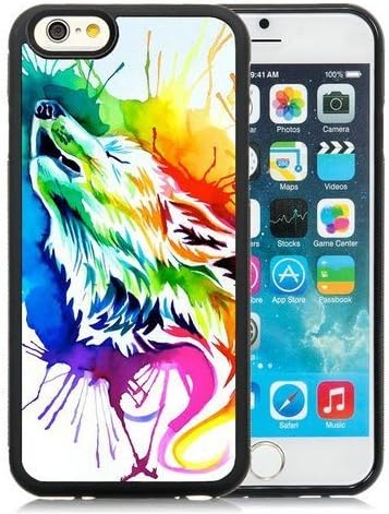Unique iPhone 6/iPhone 6S TPU Case ,Hot Sale And Popular Designed Case With Rainbow wolf Black iPhone 6/iPhone 6S Skin Cover Great Quality Phone Case