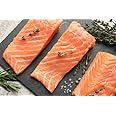 New York Steak & Seafood Set of Frozen Salmon Filets - Skinless Salmon Fillets of 8 oz Each - Omega-Rich Norway Atlantic Salmon Filets without Skin (4 Fillets, 8oz)