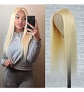 613 Blonde Lace Front Wig Human Hair 13x6 Straight Lace Front Wigs Human Hair Pre Plucked with Ba...