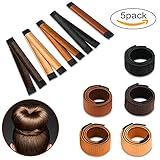 Beauty Donut Hair Bun Maker Fashion DIY Magic Bun French Twist Doughnuts Hair Band Accessories Hair Making Styling Disk Tool for Girls 5 Pack