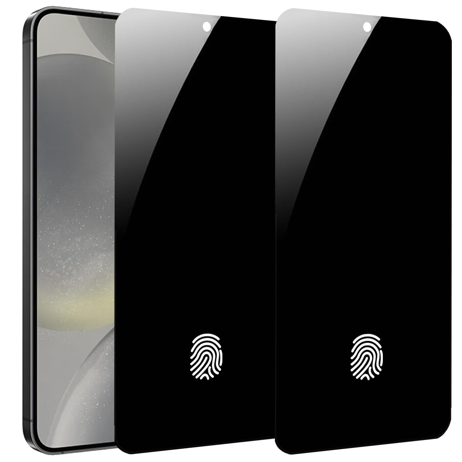 Photo 1 of BWEDXEZ 2 Pack 360 Degree Privacy Screen Protector for Samsung Galaxy S24 Plus / S25 Plus Anti-Spy 4 Sides Soft Film 6.7 inch Support Finger Unlock