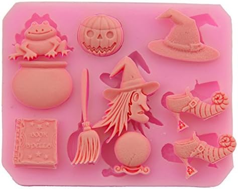 Ruikey Halleoween Silicone Fondant Cake Decoration Mold Chocolate Pudding Biscuit Baking Mould Handmade DIY Soap Mold Tool 8.4*6.7CM