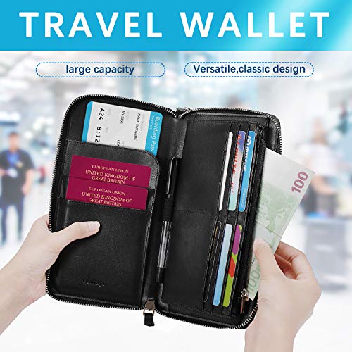 RFID PU Passport Wallet Vemingo Travel Document Organizer Family Holder
