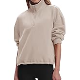 Womens Sweatshirts Half Zip Pullover Drawstring Waist Sweaters Quarter Zipper Hoodies 2025 Fall Fashion Clothes