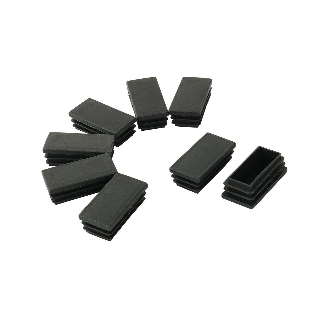sourcingmap Rectangle Blanking End Cap Tube Cover Insert 50mm x 25mm 8pcs Black
