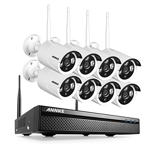 ANNKE 1080p 8CH HDMI NVR - 8 x 1.0 Megapixel WiFi Wireless Outdoor Indoor Home Security Camera System Easy Setup and Remote Access, NO HDD
