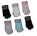 Women's Fleece Lined Acrylic Magic Glove with Touchscreen Technology 6 Pair (Chevron Cuff)