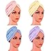 Hicarer 4 Pieces Microfiber Dry Hair Towel Fast Drying Hair Cap Absorbent Twist Turban, 4 Colors