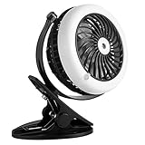 WEINAS Battery Operated Fan, 2 in 1 Misting Fan Clip On Baby Stroller Fan Rechargeable USB Portable Mini Desk Table Fan for Home,Office,Travel