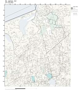 Amazon.com: ZIP Code Wall Map of St. James, NY ZIP Code Map Laminated