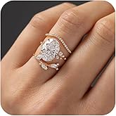 RKKOJJO 925 Sterling Silver Bridal Rings Sets AAA Cubic Zirconia CZ Full Diamond Engagements Rings Wedding 3 Pcs Promise Anniversary White Gold Rings for Women Size 10