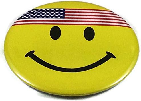 Chic Emoticon US America Flag Pin Badge Button 1.75 Inches #1