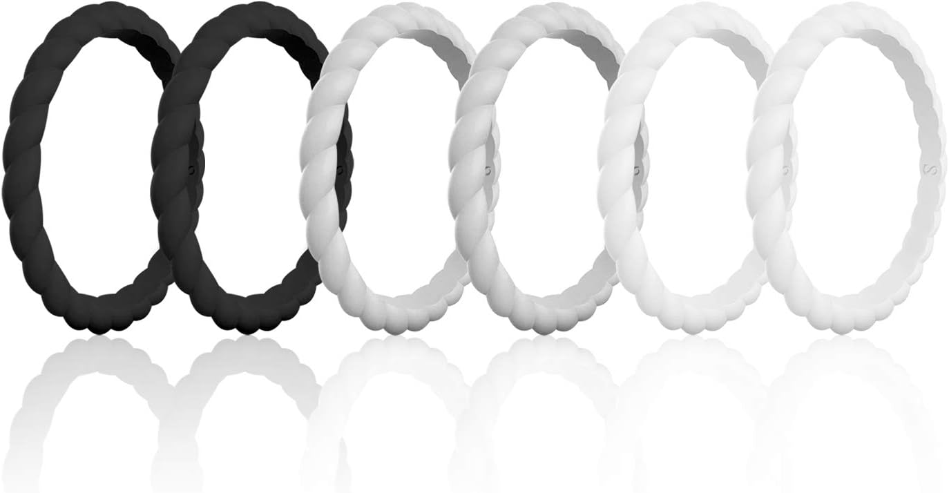 SANXIULY Womens Functional Silicone Ring&Rubber Wedding Bands for Workout and Sports Width 3mm