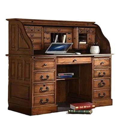 Buy Roll Top Desk Solid Wood - 54 Inch 