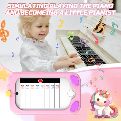 Tosaju Kids Mobile Phone Toy with Dual Camera Kids 2.8 Inch Touch Screen Learning Phone Learning Toy with SD Card Boy Girl Age 3 4 5 6 7 8 Cadea