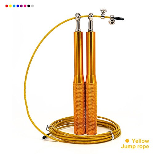 IYOUBOL Jump Rope,High speed skipping rope for High Speed Skipping Exerciser Jumping Workout and Home Premium Quality 3 meters colorful jump rope. (yellow)