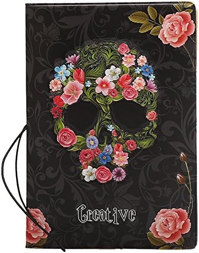 Travel Journey Passport ID Card Holder Case Purse and Passport Cover Rose Skull Pattern (Skull)