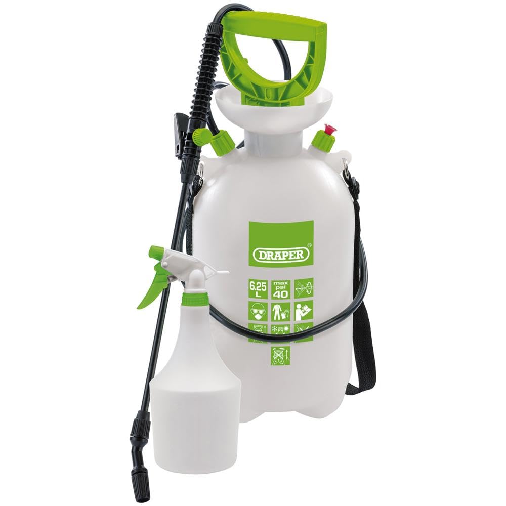 Draper 82464 Pressure Sprayer, 6.25L, with Mini Sprayer, 1L