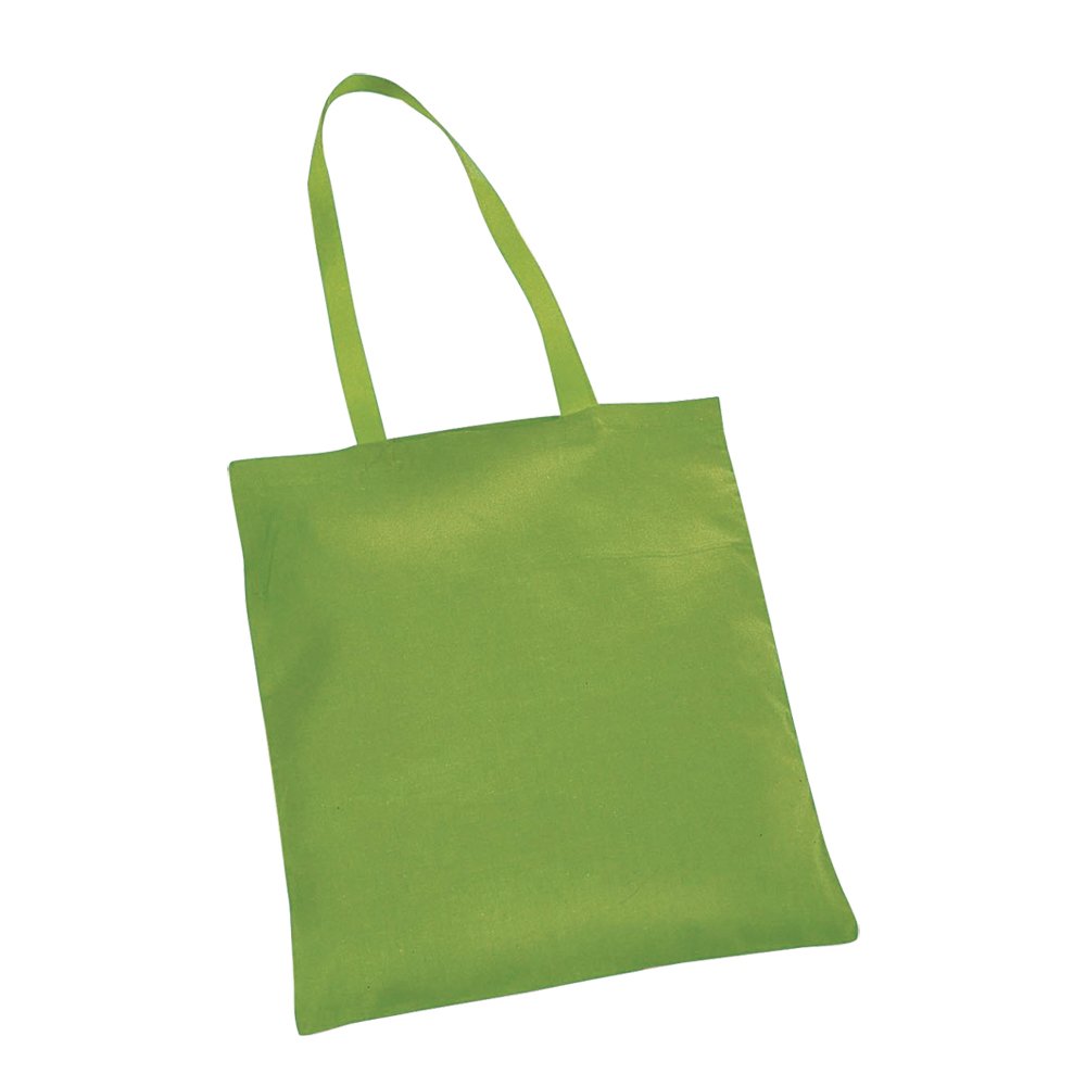 eBuyGB Shoulder Bag Natural Tote Ideal for Printing, Cotton, Green, Pack of 10