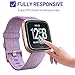 EXC Compatible Fitbit Versa Screen Protector [3 Pack] Tempered Glass Screen Protector for Fitbit Versa Lite Edition Smartwatch No Bubbling Waterproof Hardness Full Rounded Edge Coverage Screen Covers