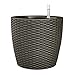 Indoor Outdoor Patio Garden Self Watering Wicker Planter, Raised Flower Herbs Succelents Plant, with Rolling Wheels (Brown)