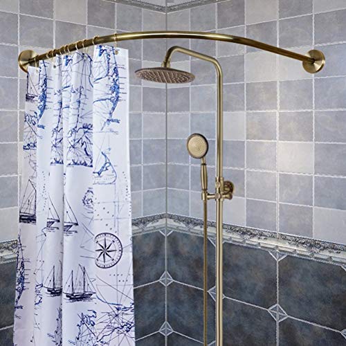 L Shaped Curved Shower Curtain Rod Bronze Shower Rail Wall