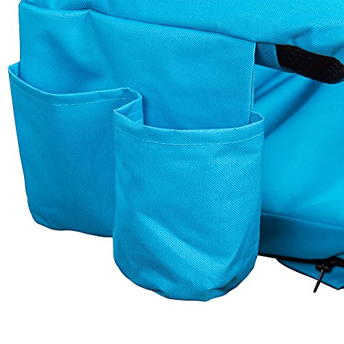 Sundale Outdoor Indoor Adjustable Floor Chair Five-Position Multiangle Stadium Seat Padded Recliner Gaming Chair with Back Support, Armrest and Two Pockets, Blue - Thumbnail 4
