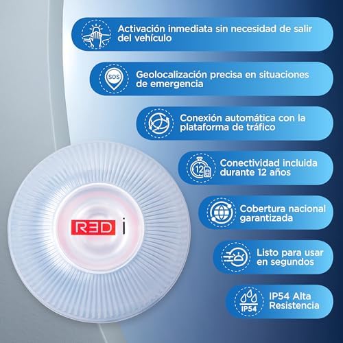 Baliza V16 Homologada DGT 3.0, Conectada hasta 2038, Uso obligatorio en España desde 2026, GPS + IoT incluidos 12 años, Luz LED 360° de Emergencia para Coche