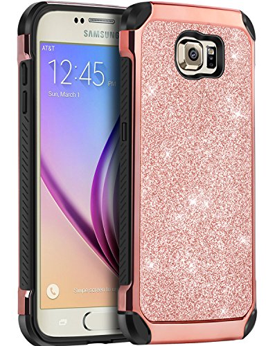 Galaxy s6 case, s6 case, bentoben 2 in 1 luxury glitter…