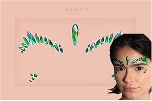 KARIZMA Poison Ivy Face Jewels by Mercy London Poison Ivy Costume Accessories Face Gems Jewels All In One Festival Headpiece Stick On