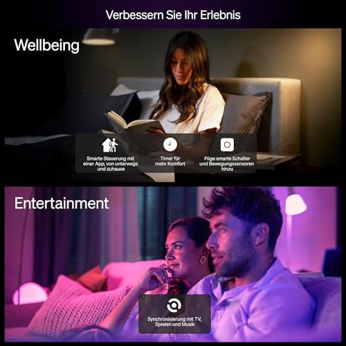 Essential Starter-Set: Bridge + 3 Essential GU10 Smart Leuchtmittel + Smart Button, White und Color Ambiance LED Licht, 2200-6500K, dimmbare LED Lampen, steuerbar mit Sprachassistenten