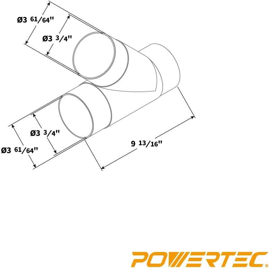 POWERTEC 70106 4-Inch Y-Fitting Dust Hose Connector: Home Improvement