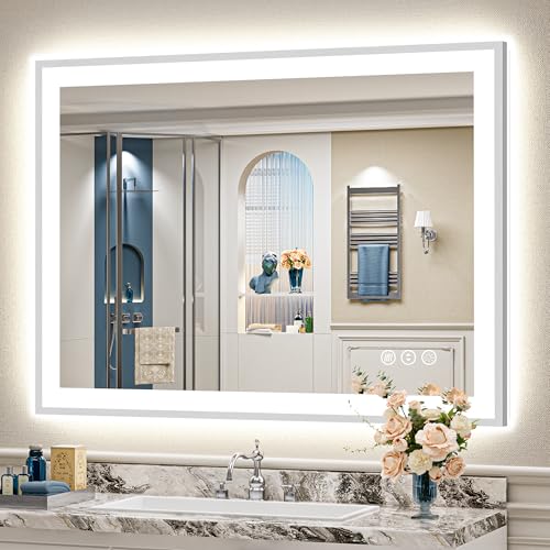 AWANDEE LED Bathroom Mirror 48x36 Dimmable Anti-Fog