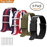 Vetoo 22mm Watch Bands,Nato Nylon Replacement Watch Strap with Metal Buckle for Men or Women, Pack of 4