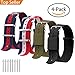 Vetoo Nylon Watch Bands, Quick Release Premium Ballistic NATO Straps, Nylon Replacement Wristband with Adjustable Stainless Steel Buckle for Men Women, 22mm 20mm,4 Pack