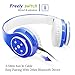 Kids Headphones Safe Volume Limited Kids On Ear Headphones,Wireless/Wired,Long Playing Time 7-9h,SD Card Slot,Stereo Sound,Compatiable for Ipad Cellphone Pc Tablet (Blue)thumb 3