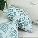 CaliTime Pack of 2 Soft Jacquard Throw Pillow Covers Cases for Couch Sofa Home Decoration Vintage Diamond Shape Damask Floral 18 X 18 Inches Teal