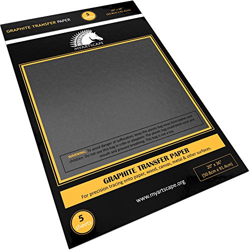 Graphite Transfer Paper 20" x 36" 5 Sheets Waxed Carbon Paper for