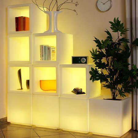 Mr.Go Outdoor/Indoor Rechargeable LED Light SEMI-STORAGE CUBE 16", Cordless with Remote Control RGB Color Changing Glowing Furniture Cabinet Container End Table Ice Bucket Flower Pot Planter