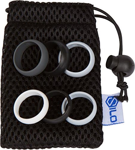 100% Safe & Natural SILO Silicone Wedding Rings - Men Women - (3 Band Set + Bag)