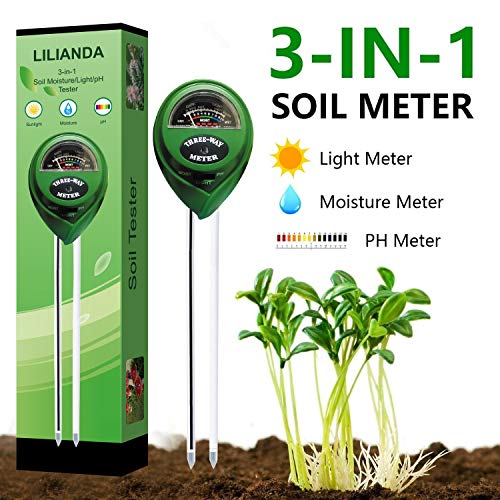 LILIANDA Soil Moisture Meter for Potted Plants, 3 in 1 Soil Ph Test Kit