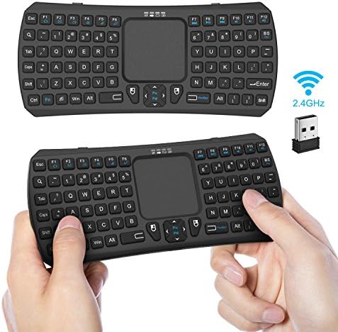 Mini Wireless Keyboard With Touchpad, Jelly Comb 2.4G Handheld Rechargeable Keyboard Mouse and Multimedia Keys for Smart TV, TV Internet Boxes, Android TV Box, PC, Laptop, PS3, PS4, Microsoft Surface
